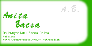 anita bacsa business card